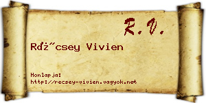 Récsey Vivien névjegykártya